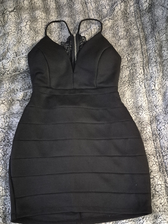 Emerald Sundae Dresses & Skirts - Emerald Sundae 🖤 Black Bodycon V-Neck Mini Dress (686)
